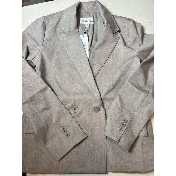 The Drop Womens XS Beige Double Breasted Blazer Neutralcore Workcore - Picture 5 of 8